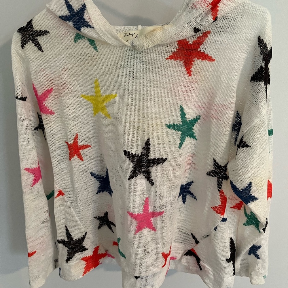 Vintage Havana size extra small hooded long sleeve shirt with stars.